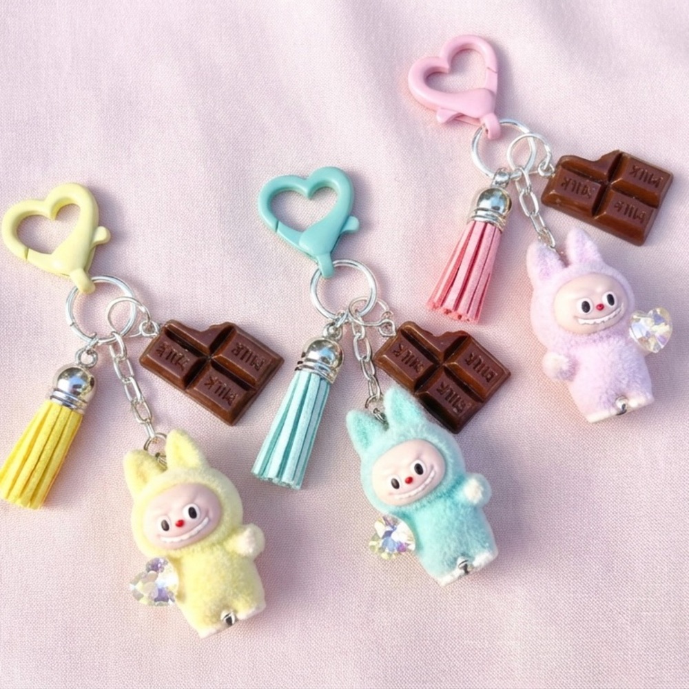 Valentine’s Love Bunny bag charm, key chain, clip-on accessory for love, friends